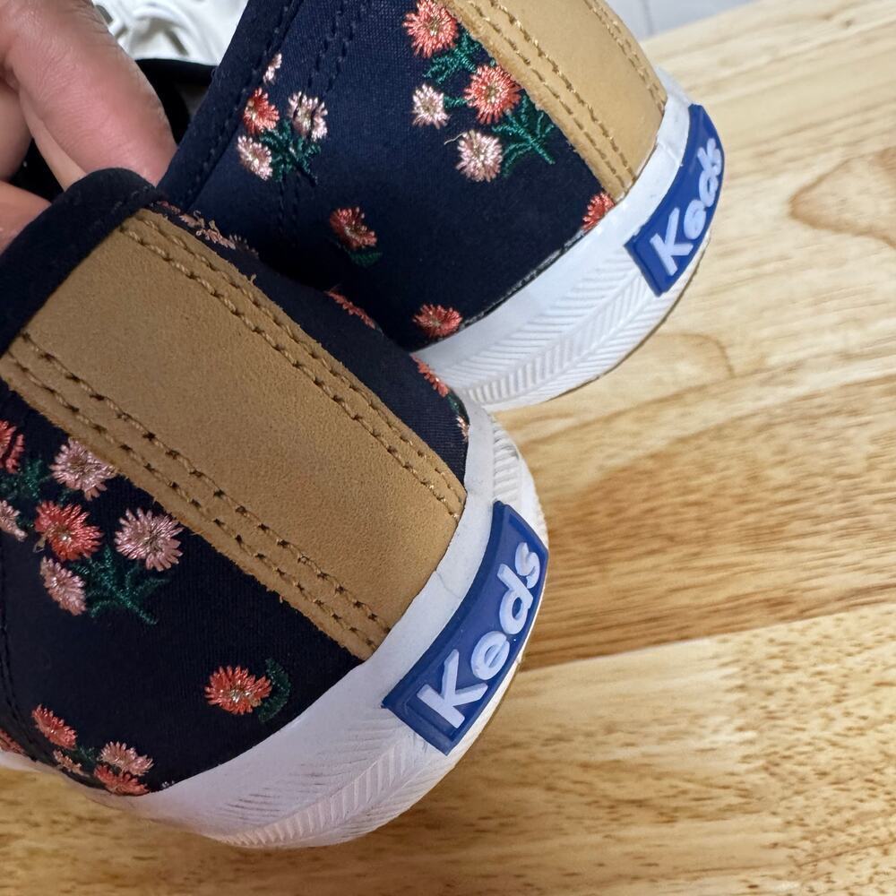 Keds x Rifle Paper Co. Blue Embroidered Floral Sneakers Size 9.5 Spring Cottage - Picture 5 of 8
